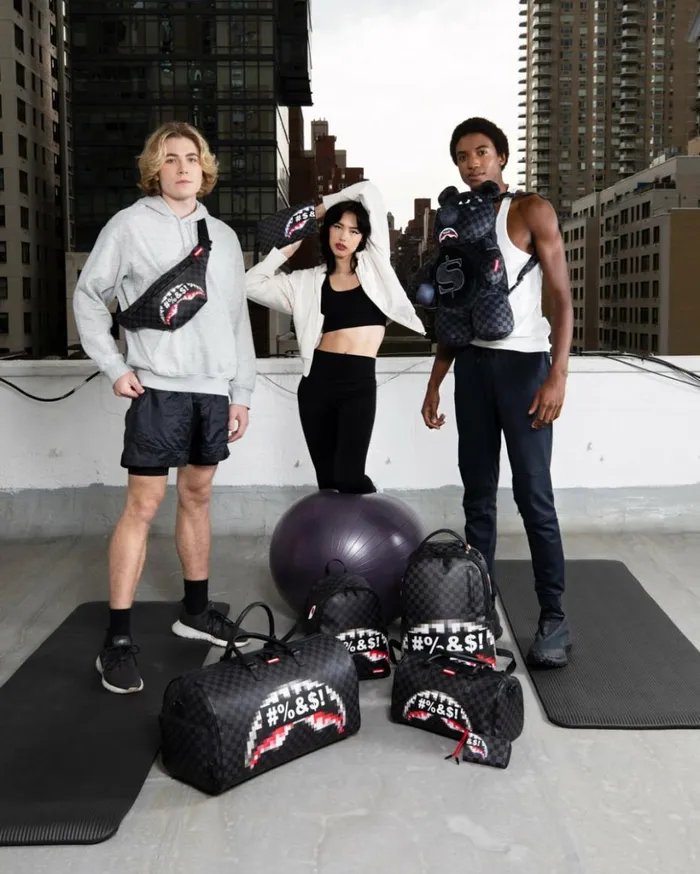 039WHAT THE BEEP039 SHARK DUFFLE Bags SPRAYGROUND