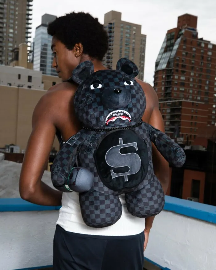 039WHAT THE BEEP039 SHARK MONEYBEAR TEDDYBEAR BACKPACK Bags SPRAYGROUND