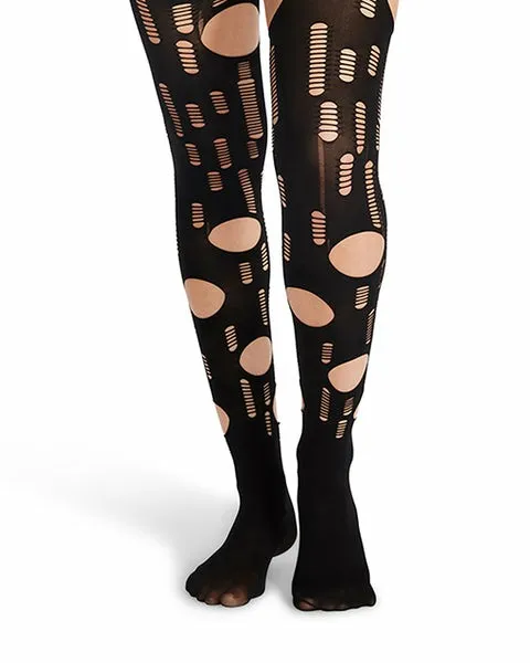 Accessories LRIPPED BLACK TIGHT SINGLE Black Steve Madden Socks and Tights