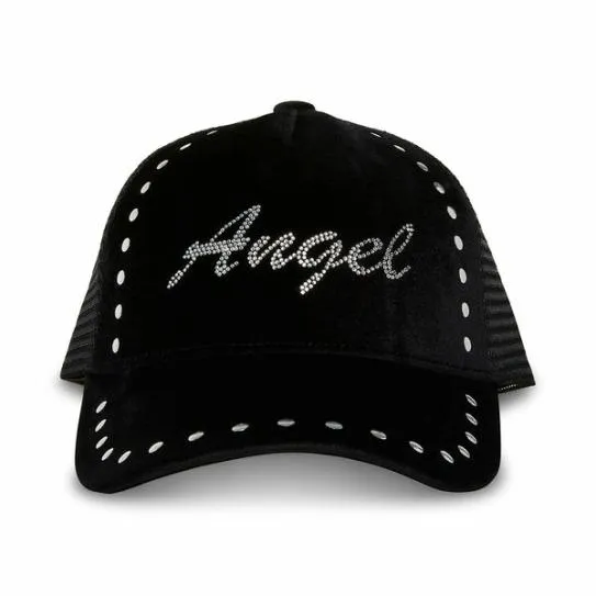 Accessories VELVET ANGEL TRUCKER HAT BLACK Black Steve Madden Hats Scarves and Gloves
