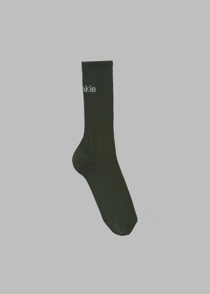 Accessories WomenMen The Frankie Shop Frankie In English Ribbed Socks 8211 Army Green