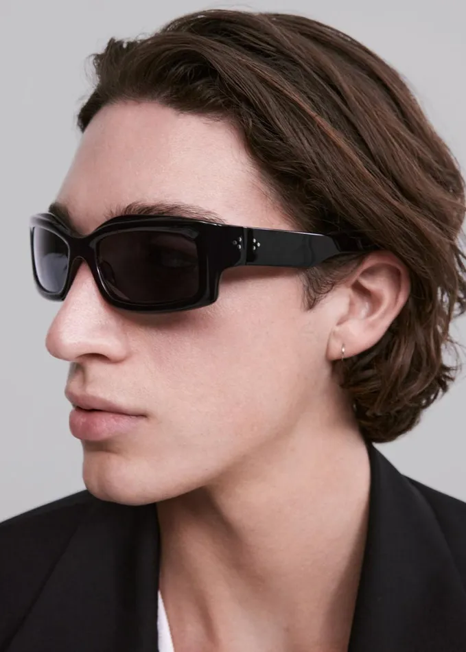 Accessories WomenMen The Frankie Shop Port Tanger Addis Sunglasses 8211 Black AcetateBlack Lens