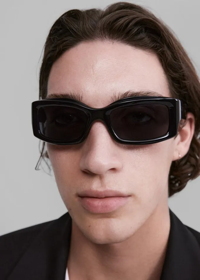 Accessories WomenMen The Frankie Shop Port Tanger Addis Sunglasses 8211 Black AcetateBlack Lens