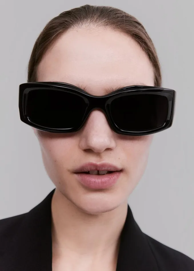 Accessories WomenMen The Frankie Shop Port Tanger Addis Sunglasses 8211 Black AcetateBlack Lens
