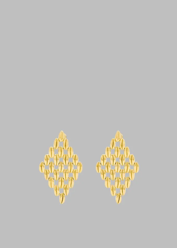 Accessories Women The Frankie Shop Bevza Grains Big Rhomb Earrings 8211 Gold