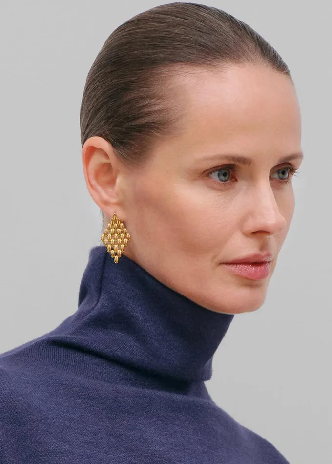 Accessories Women The Frankie Shop Bevza Grains Big Rhomb Earrings 8211 Gold
