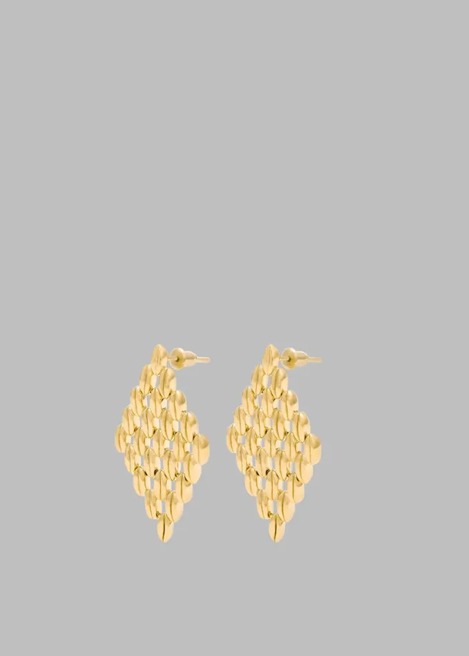 Accessories Women The Frankie Shop Bevza Grains Big Rhomb Earrings 8211 Gold