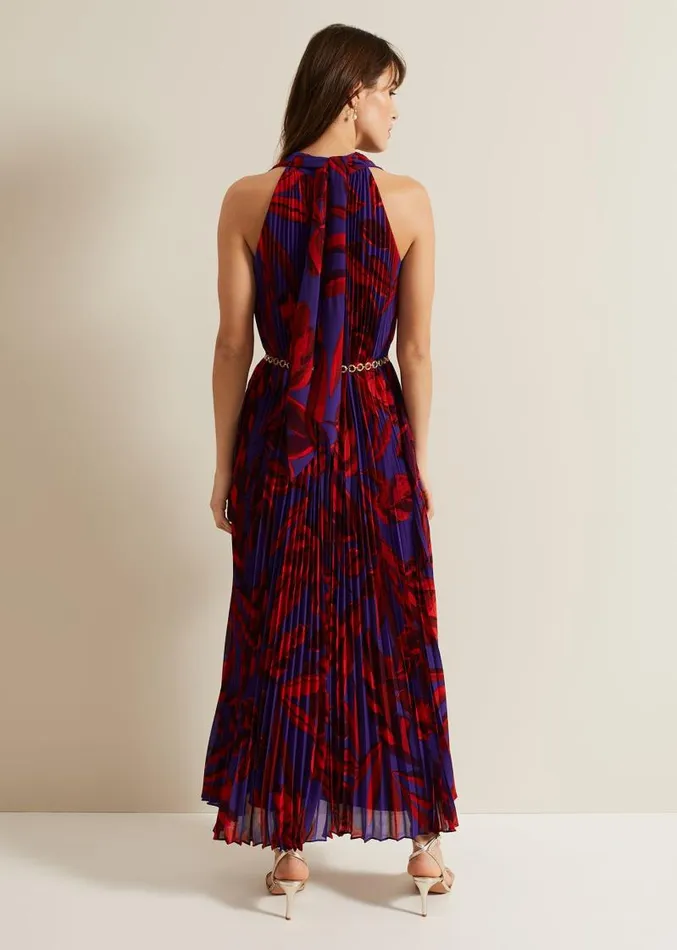 Adelaide Pleated Midaxi Dress Violet Women Phase Eight Dresses