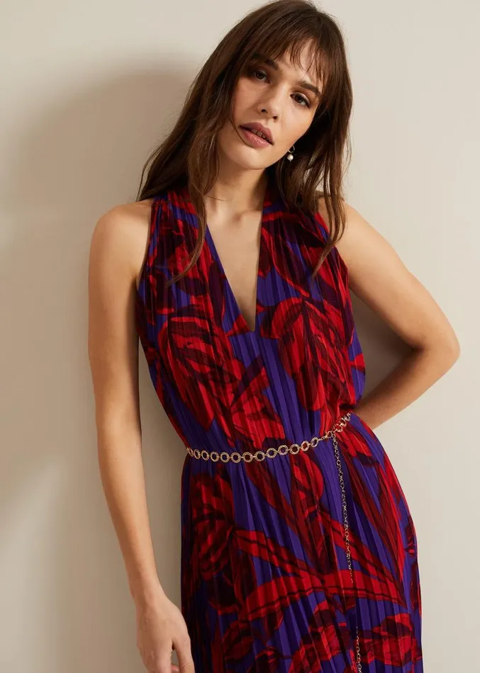 Adelaide Pleated Midaxi Dress Violet Women Phase Eight Dresses