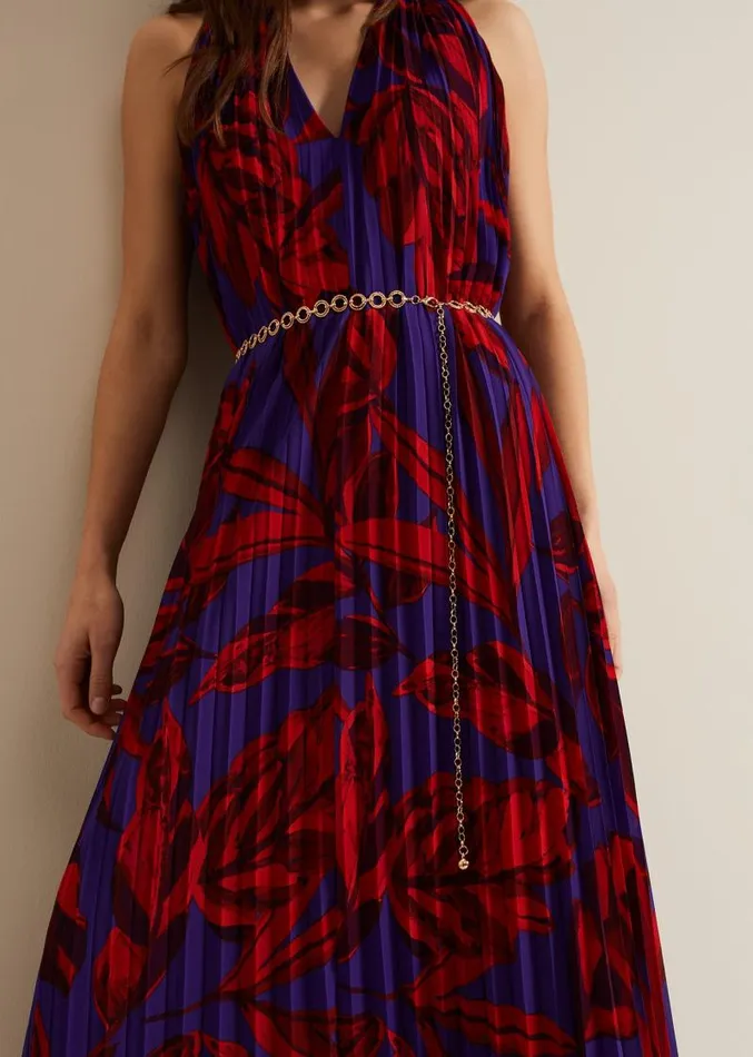 Adelaide Pleated Midaxi Dress Violet Women Phase Eight Dresses
