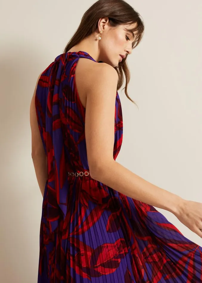 Adelaide Pleated Midaxi Dress Violet Women Phase Eight Dresses