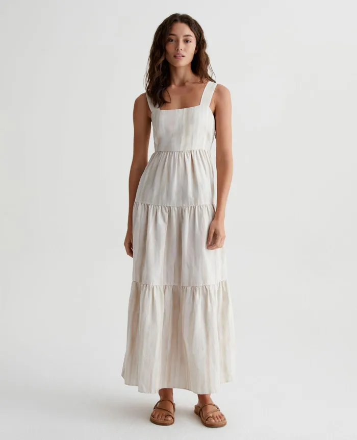 AG Jeans Dresses and More Women Audree Dress BRUSH STROKES BEIGE MULTI