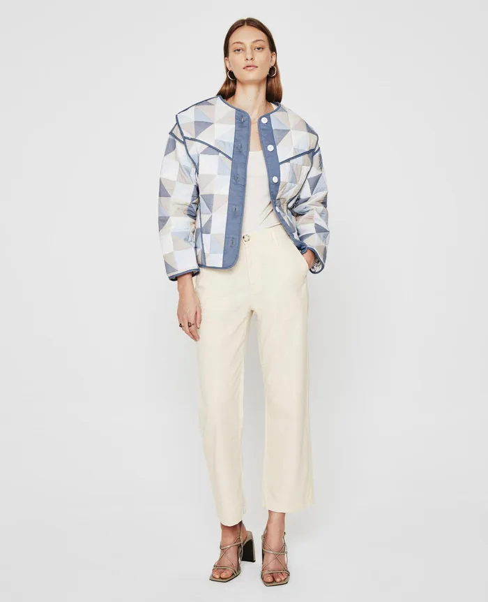 AG Jeans Pants Women Caden Wide Leg WHITE CREAM
