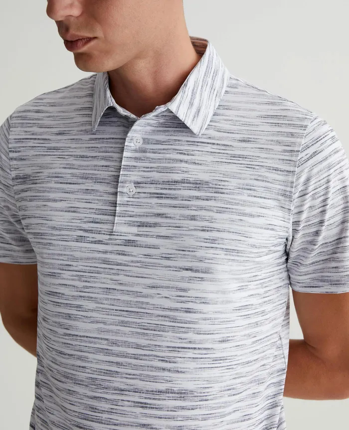 AG Jeans Polos Men Bryce Polo SLUB STRIPE LIGHT GREY AG Jeans Polos Men Bryce Polo SLUB STRIPE LIGHT GREY