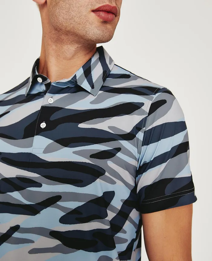 AG Jeans Polos Men Bryce Polo WATER ZEBRA AG Jeans Polos Men Bryce Polo WATER ZEBRA