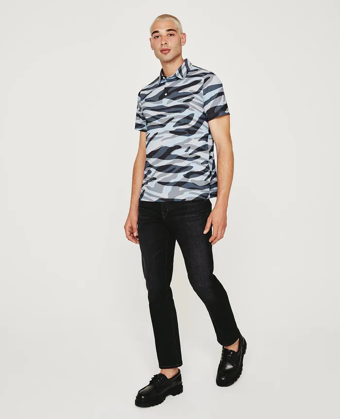 AG Jeans Polos Men Bryce Polo WATER ZEBRA AG Jeans Polos Men Bryce Polo WATER ZEBRA