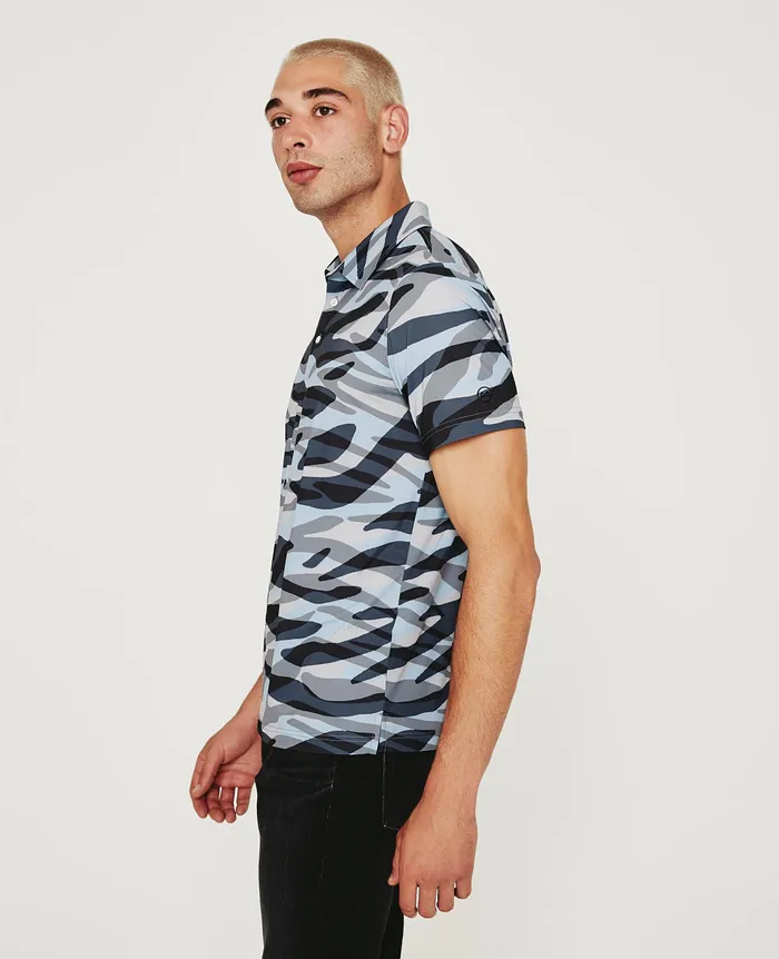 AG Jeans Polos Men Bryce Polo WATER ZEBRA AG Jeans Polos Men Bryce Polo WATER ZEBRA
