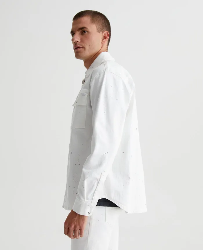 AG Jeans Shirts Men Elias Shirt Jacket TRUE WHITE PAINTED AG Jeans Shirts Men Elias Shirt Jacket TRUE WHITE PAINTED