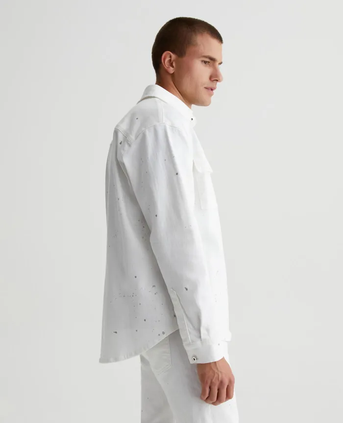 AG Jeans Shirts Men Elias Shirt Jacket TRUE WHITE PAINTED AG Jeans Shirts Men Elias Shirt Jacket TRUE WHITE PAINTED