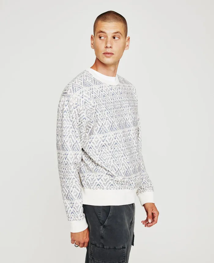 AG Jeans Sweatshirts Men Arc Crew DIAMOND CHEVRON BLUE MULTI AG Jeans Sweatshirts Men Arc Crew DIAMOND CHEVRON BLUE MULTI