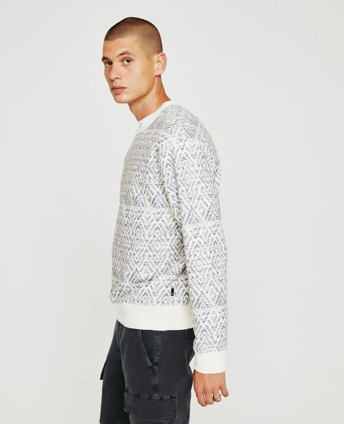 AG Jeans Sweatshirts Men Arc Crew DIAMOND CHEVRON BLUE MULTI AG Jeans Sweatshirts Men Arc Crew DIAMOND CHEVRON BLUE MULTI