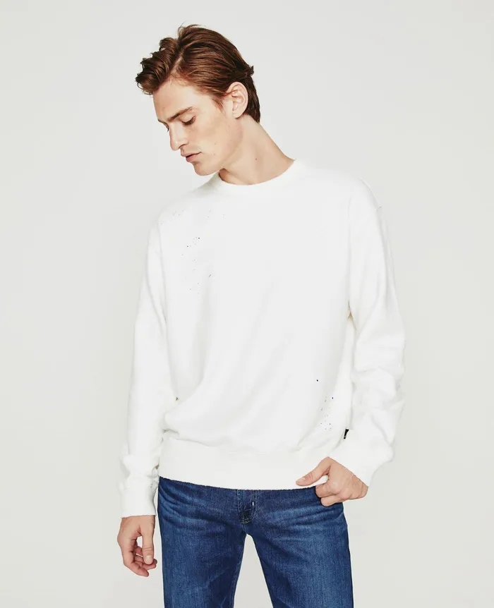AG Jeans Sweatshirts Men Arc Crew STONE DOT WHITE MULTI