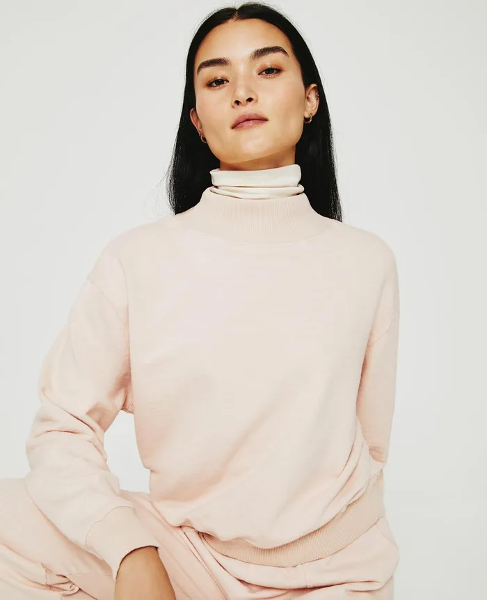 AG Jeans Sweatshirts Women Nova Mock VINTAGE PINK