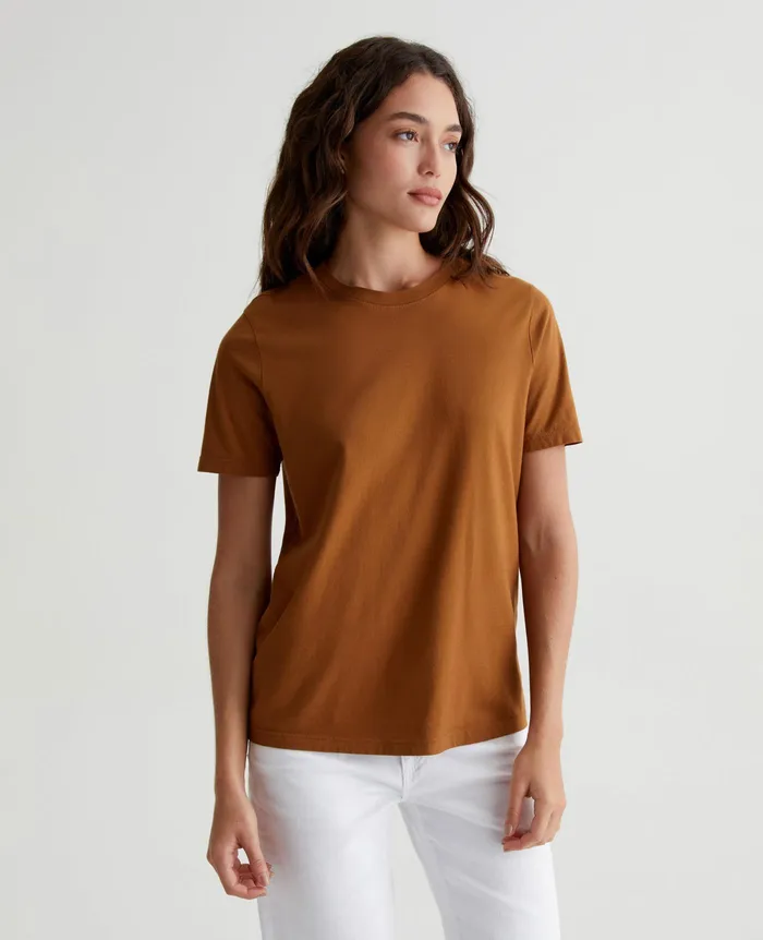 AG Jeans Tees and Tanks Women Jagger Crew TREE BARK