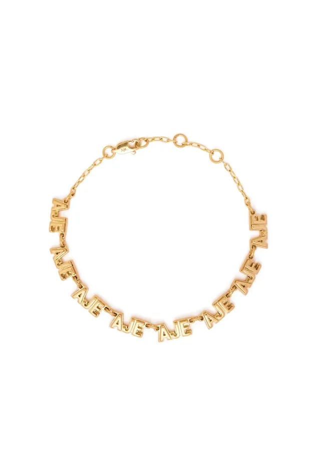 Aje Aje Block Logo Bracelet Gold Women Jewellery