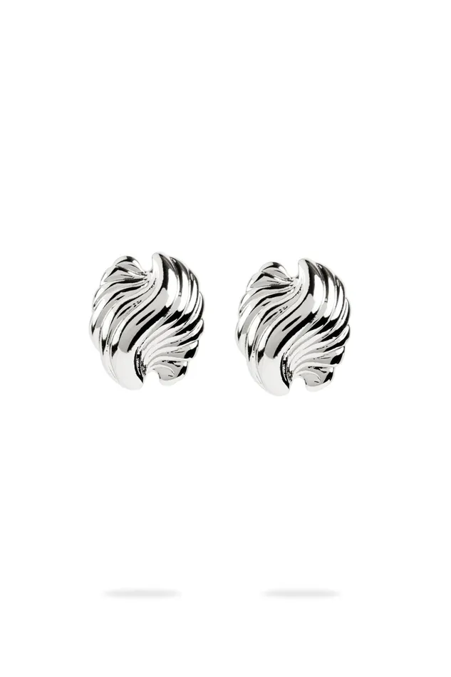 Aje Alina Mini Clamshell Earring Silver Women Jewellery