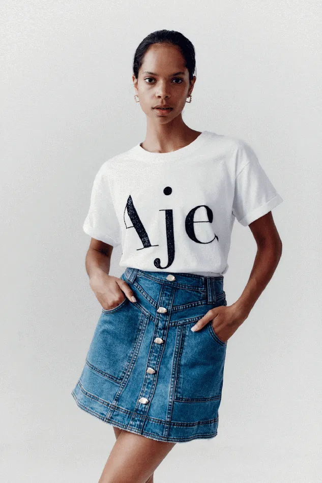 Aje Belmond Denim Mini Skirt 90039s Wash Women Denim
