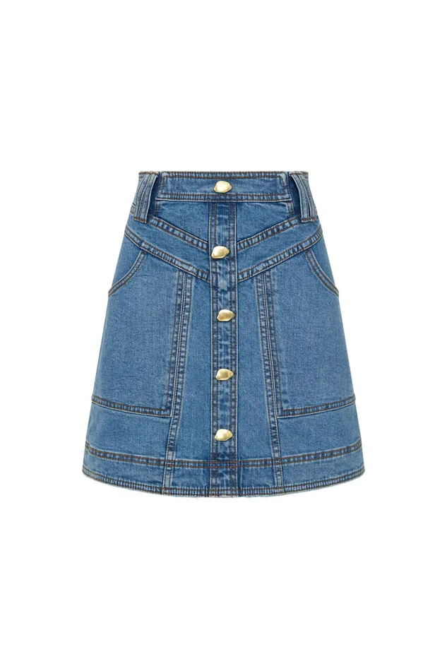 Aje Belmond Denim Mini Skirt 90039s Wash Women Denim