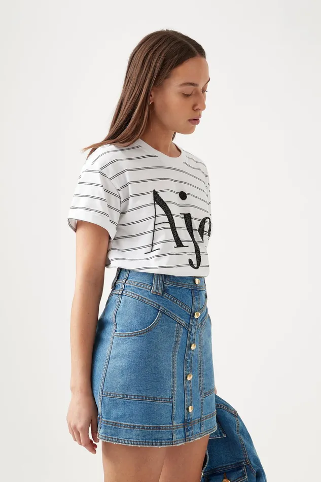 Aje Belmond Denim Mini Skirt 90039s Wash Women Denim