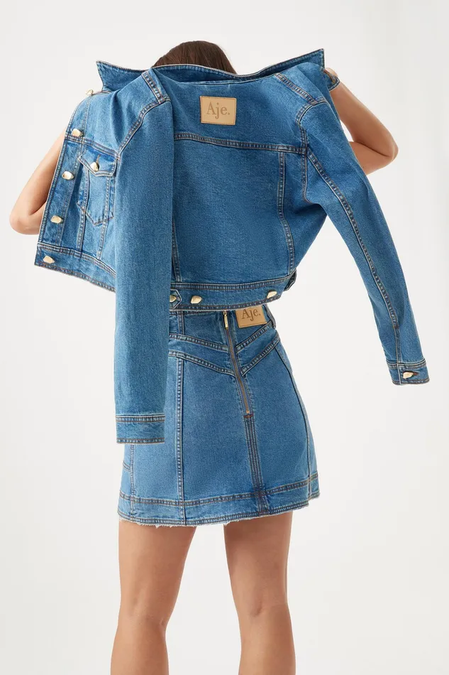Aje Belmond Denim Mini Skirt 90039s Wash Women Denim