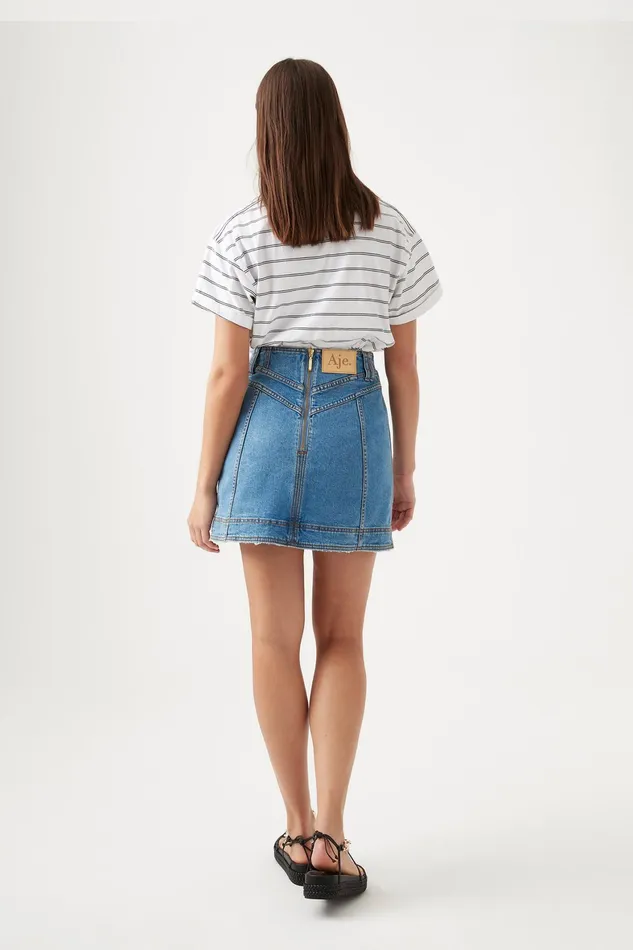 Aje Belmond Denim Mini Skirt 90039s Wash Women Denim