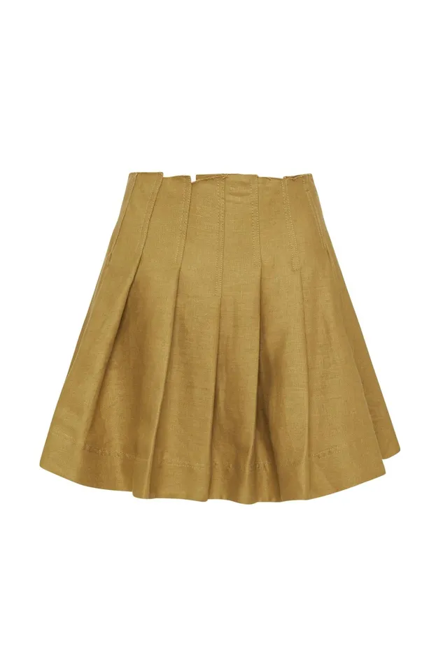Aje Byblos Mini Skirt Olive Green Women Skirts