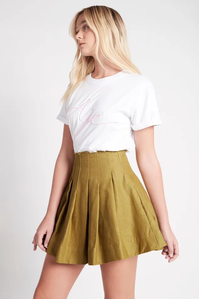 Aje Byblos Mini Skirt Olive Green Women Skirts