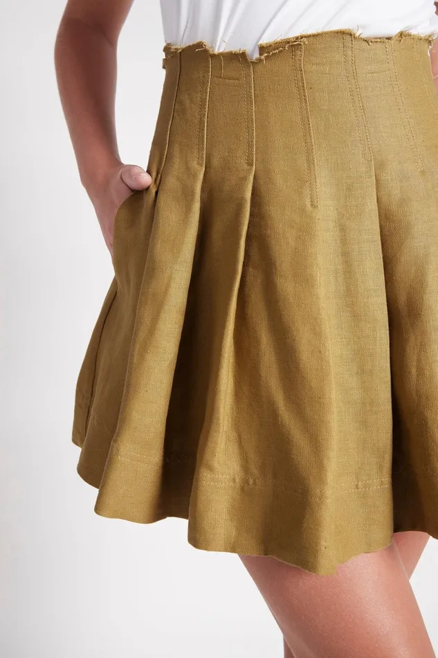Aje Byblos Mini Skirt Olive Green Women Skirts