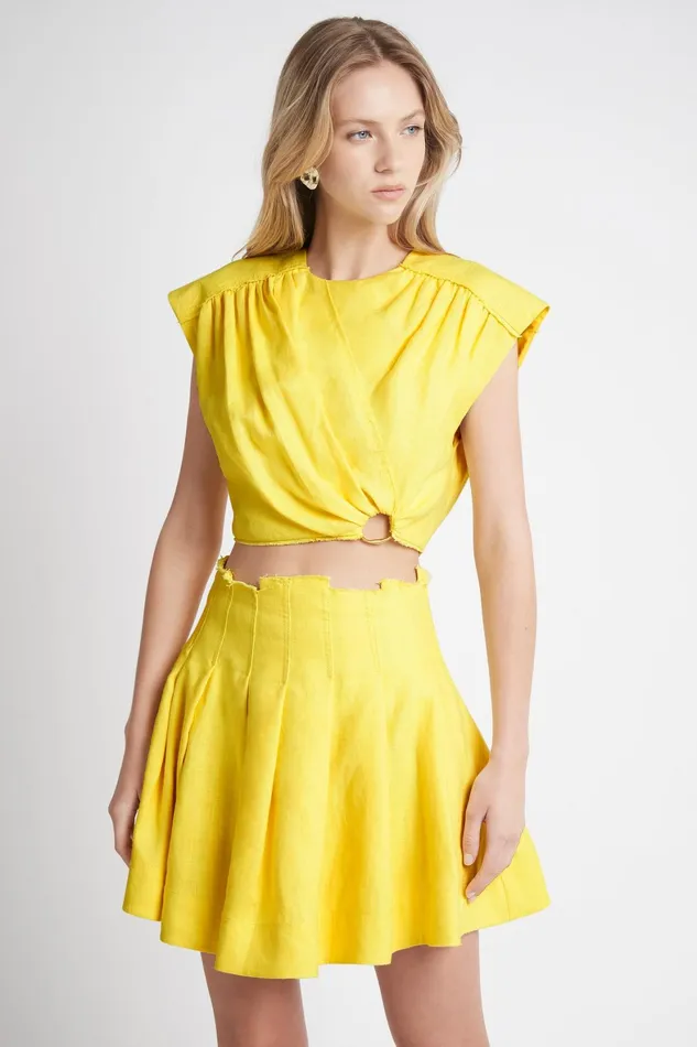 Aje Byblos Mini Skirt Sunshine Yellow Women Skirts