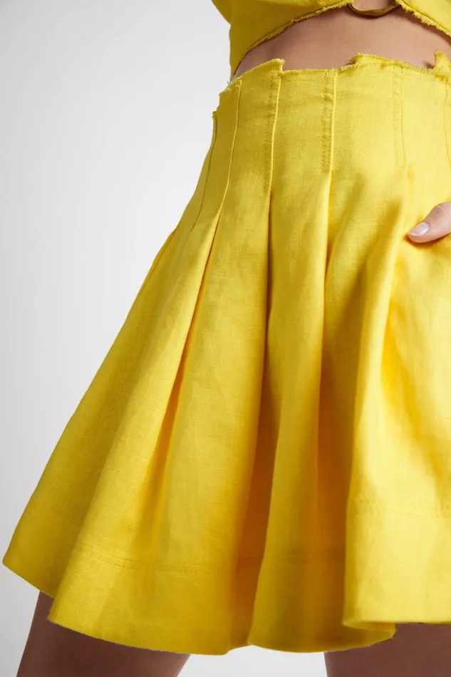 Aje Byblos Mini Skirt Sunshine Yellow Women Skirts