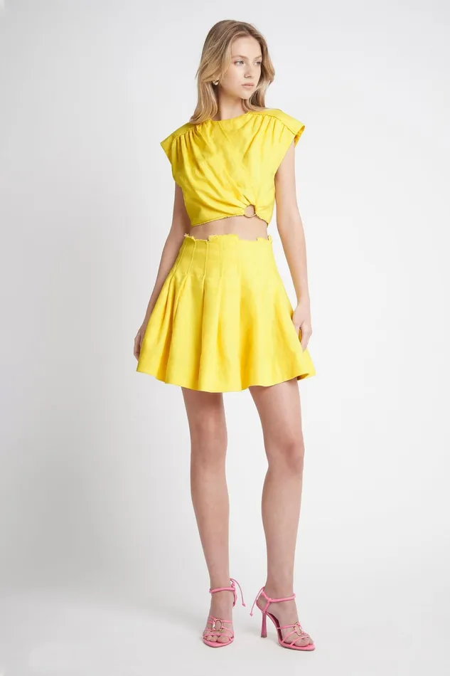 Aje Byblos Mini Skirt Sunshine Yellow Women Skirts