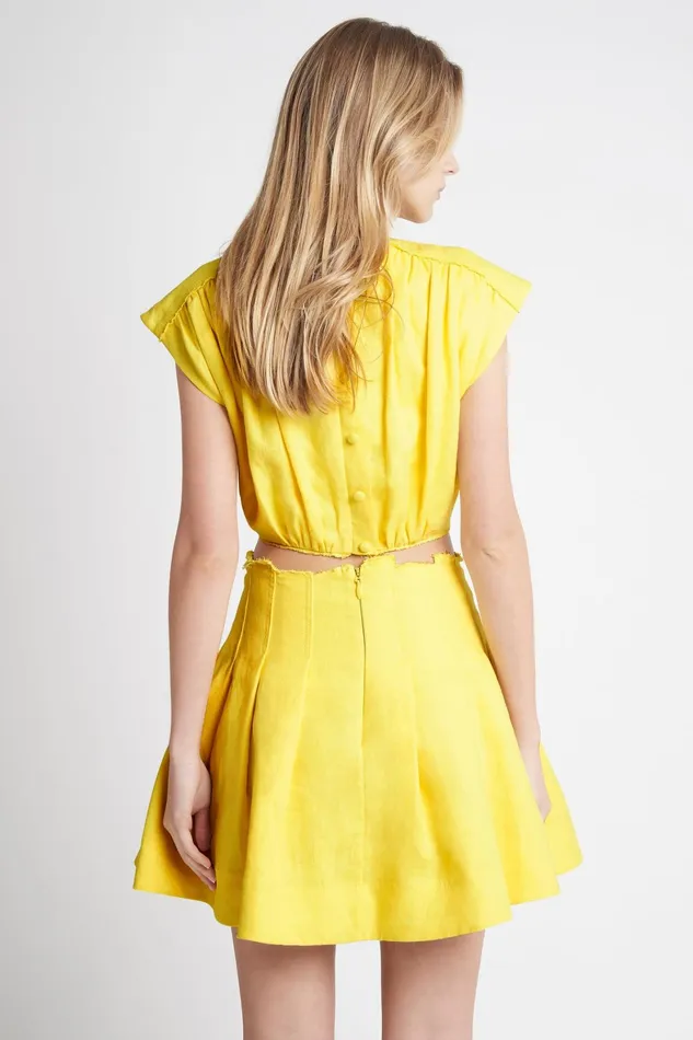 Aje Byblos Mini Skirt Sunshine Yellow Women Skirts