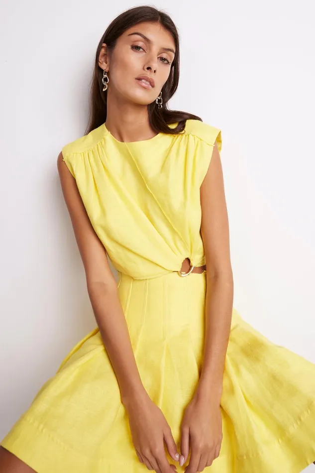 Aje Byblos Mini Skirt Sunshine Yellow Women Skirts