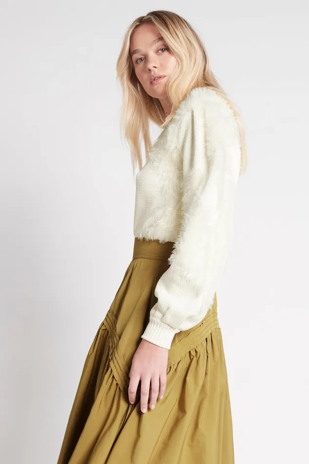 Aje Dominique Knit Jumper Whitewhite Women Knitwear and Jumpers