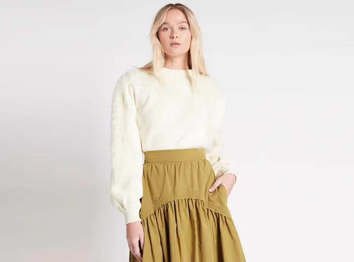 Aje Dominique Knit Jumper Whitewhite Women Knitwear and Jumpers