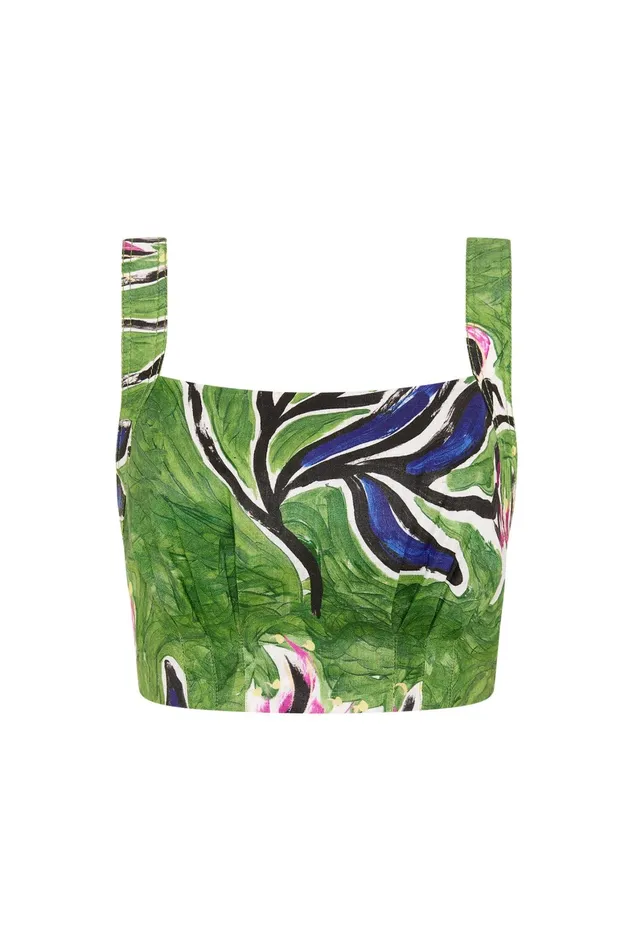 Aje Eden Tie Back Top Native Gumnut Floral Women Tops