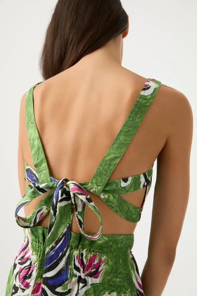 Aje Eden Tie Back Top Native Gumnut Floral Women Tops