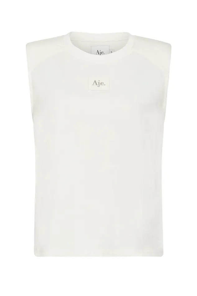 Aje Evie Tank White Women Tees