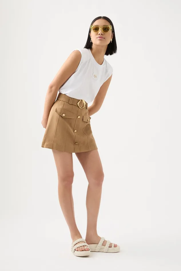 Aje Evie Tank White Women Tees