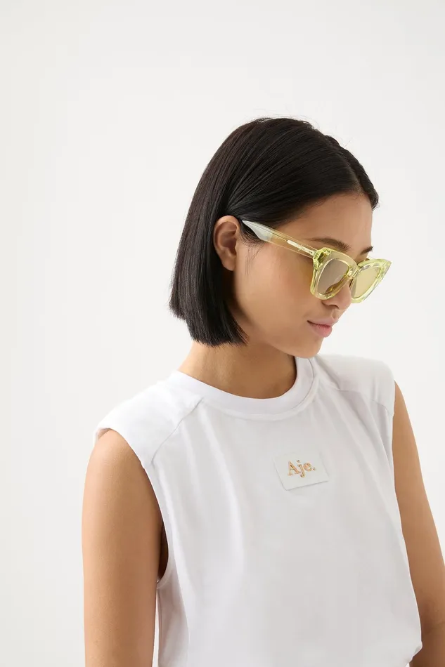 Aje Evie Tank White Women Tees